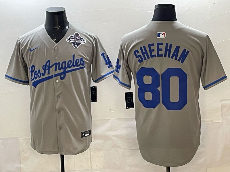 Men 2025 Los Angeles Dodgers #80 Sheehan Grey Game Nike MLB Jersey style 001